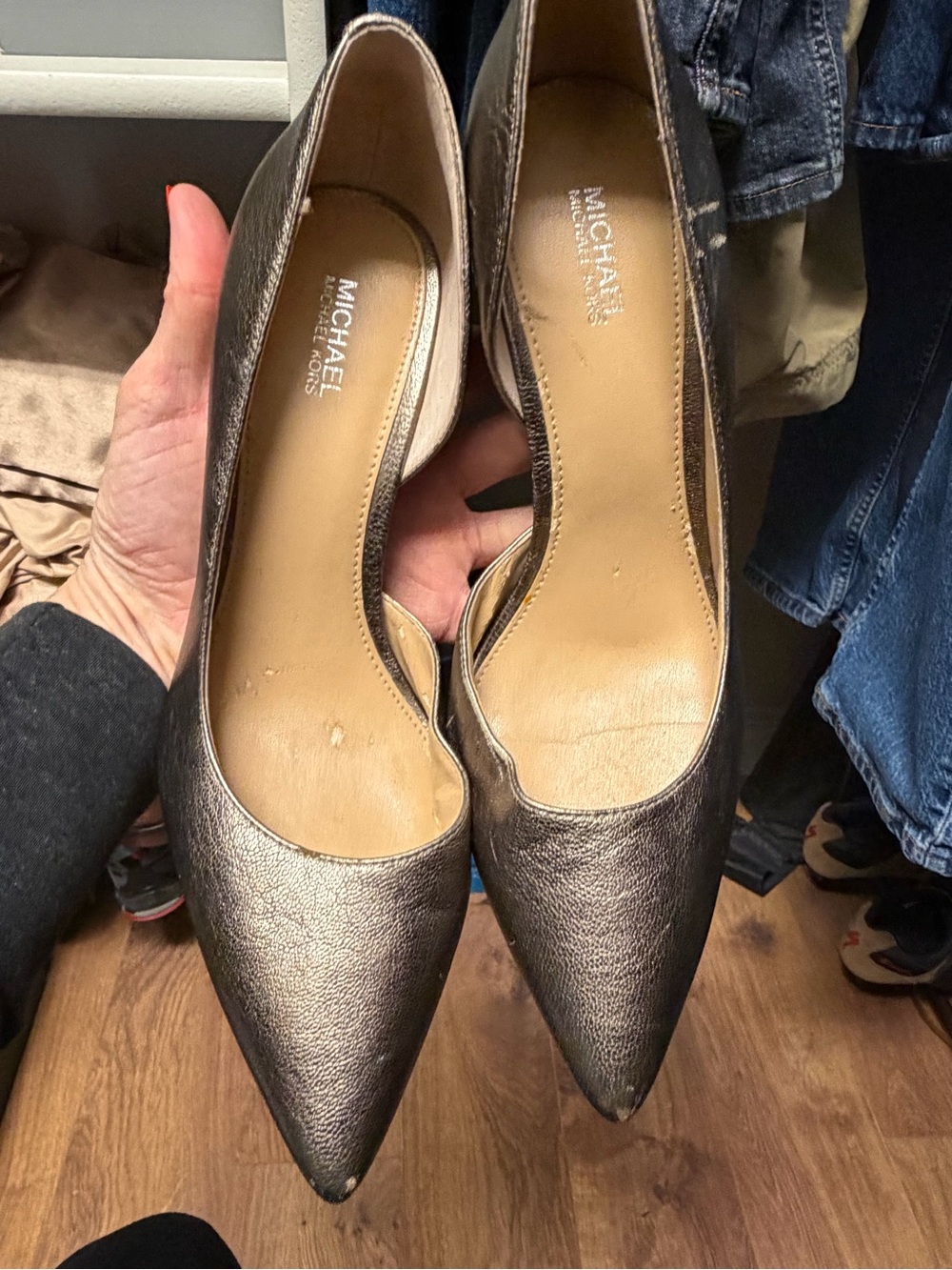 MICHAEL Michael Kors Metallic Bronze Pointed-Toe Pumps 7.5